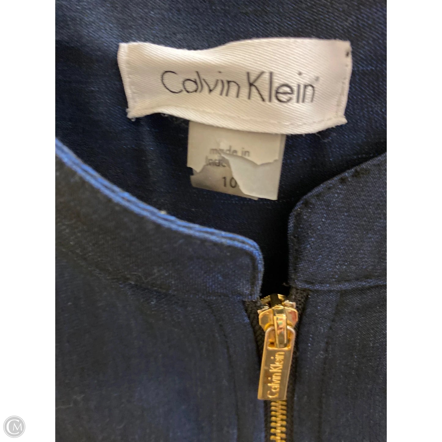 Dress Casual Midi By Calvin Klein In Navy, Size: M