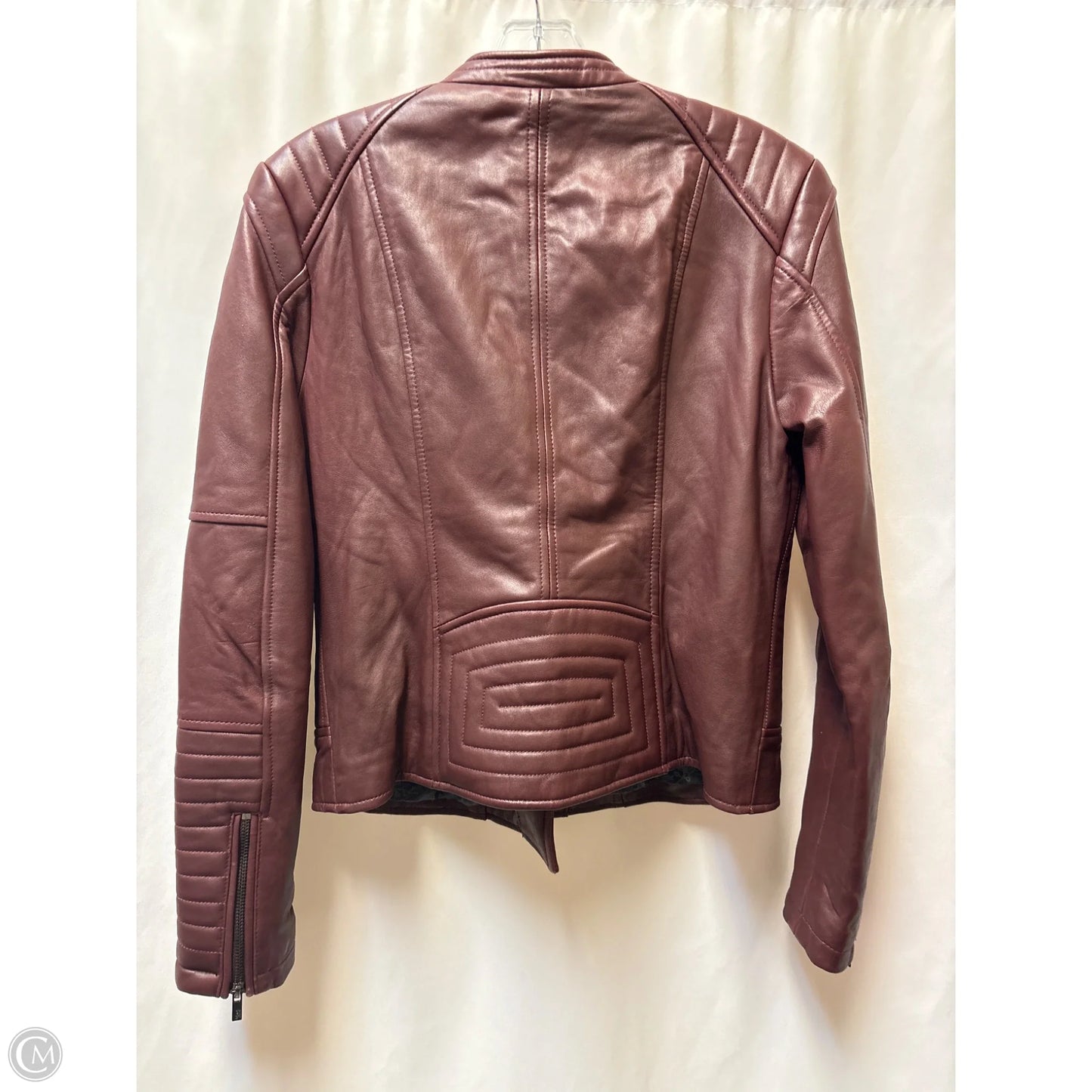 Jacket Leather By Black Rivet In Maroon, Size: S