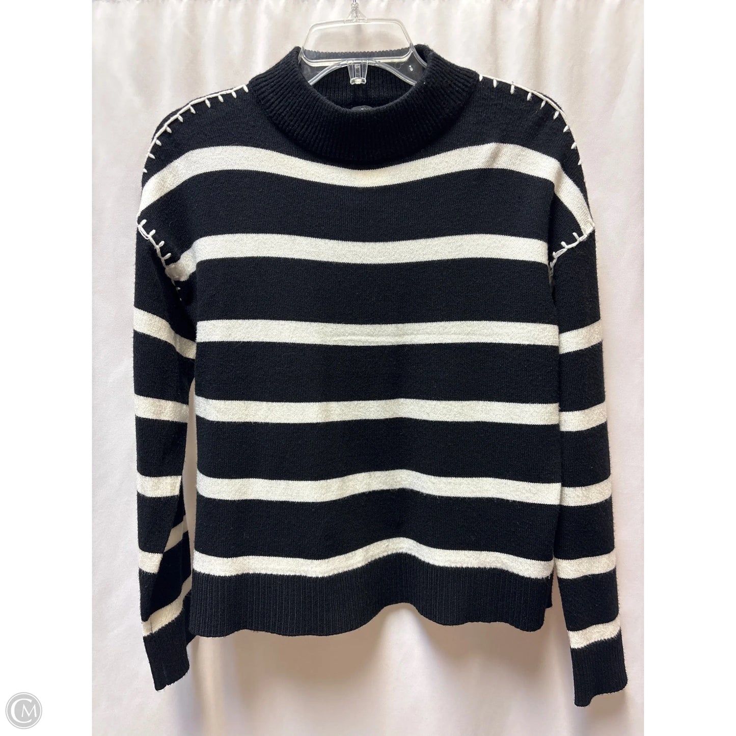 Sweater By Tahari In Black & White, Size: M