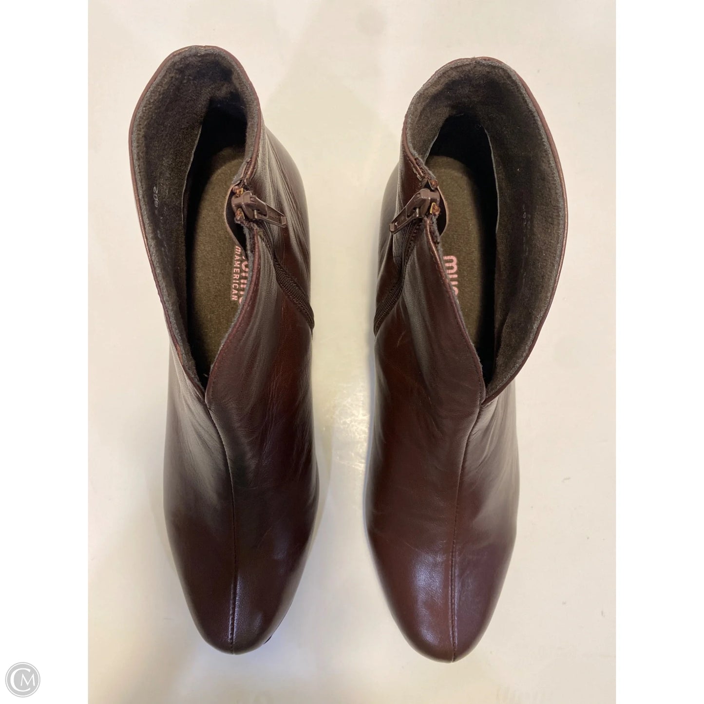 Boots Ankle Heels By Clothes Mentor In Brown, Size: 10.5