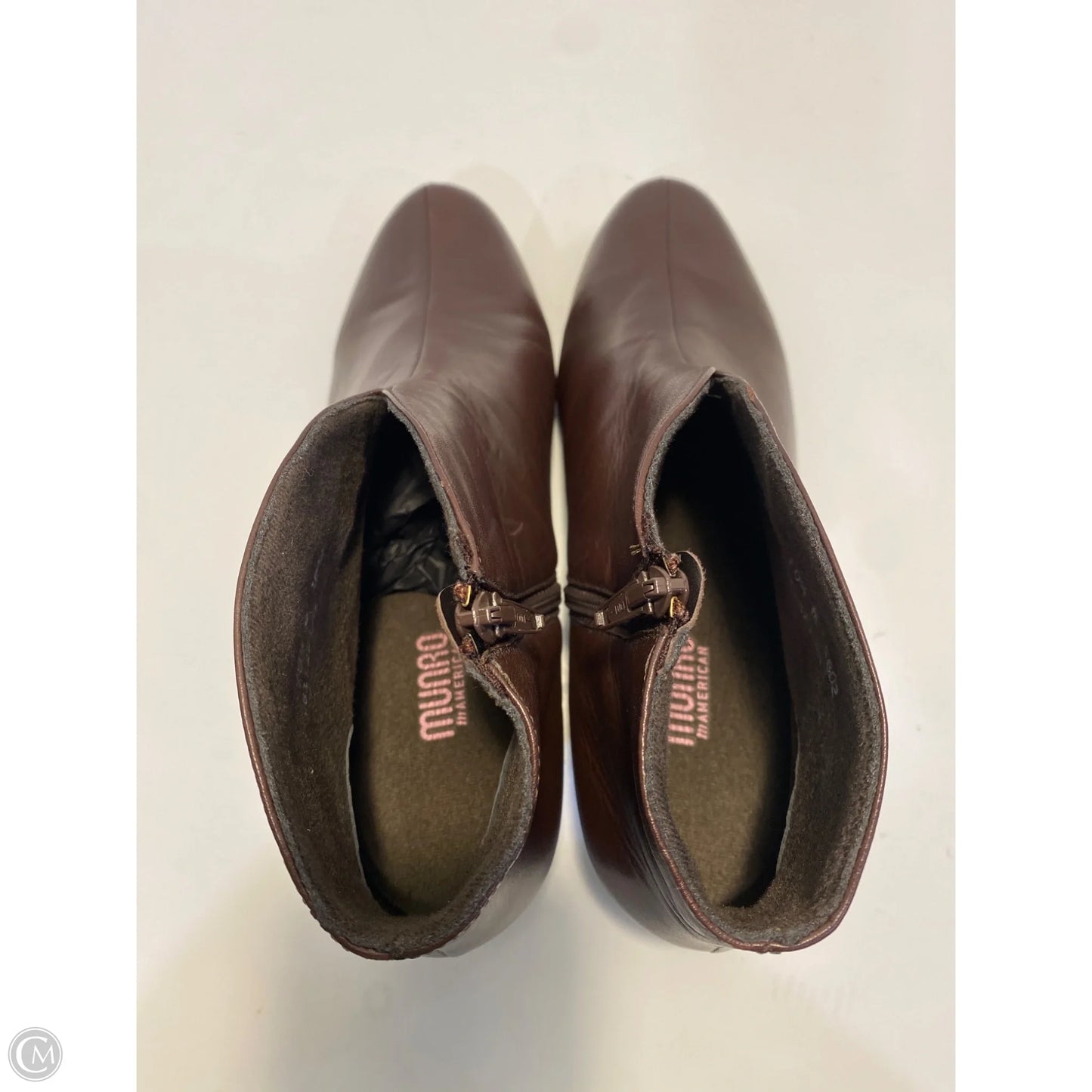 Boots Ankle Heels By Clothes Mentor In Brown, Size: 10.5