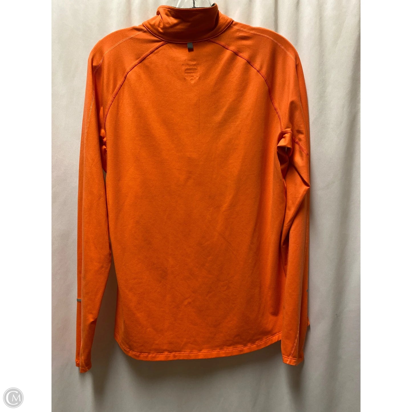 Athletic Top Long Sleeve Crewneck By Nike In Orange, Size: L