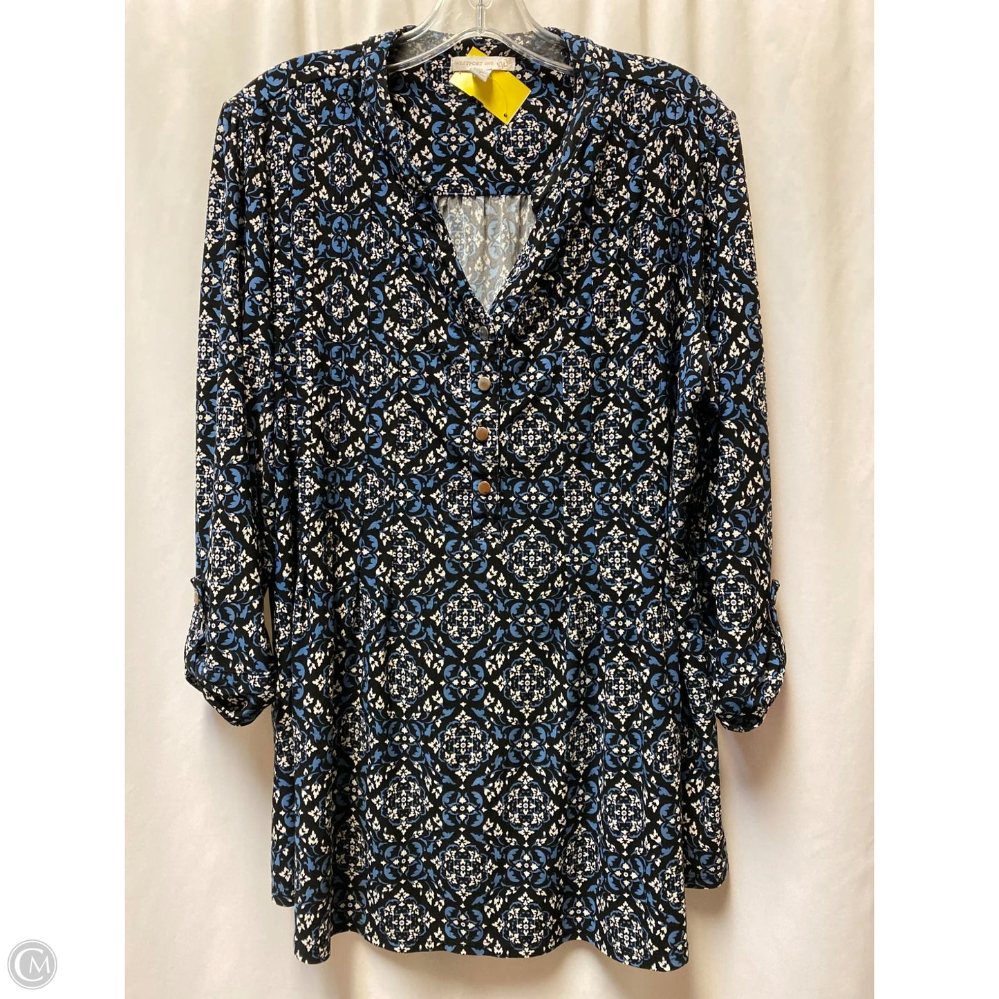 Top Long Sleeve By Westport In Blue, Size: 1x