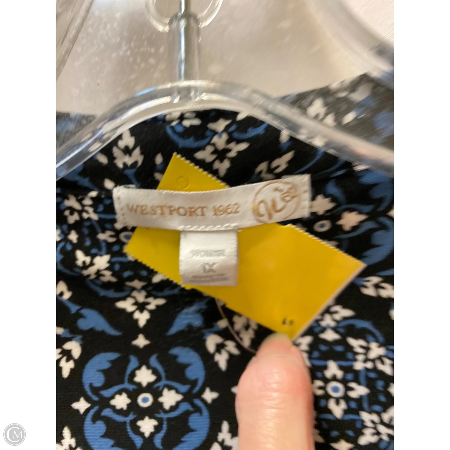 Top Long Sleeve By Westport In Blue, Size: 1x