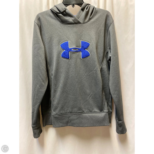 Sweatshirt Hoodie By Under Armour In Grey, Size: L