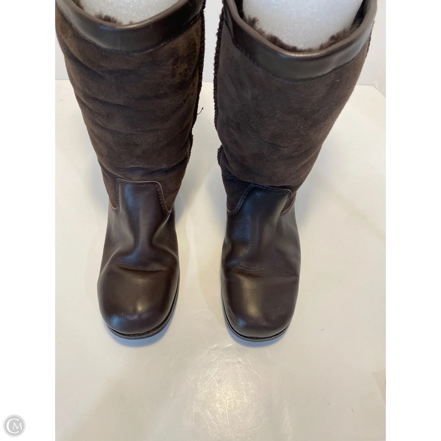 Boots Designer By Ugg In Brown, Size: 7