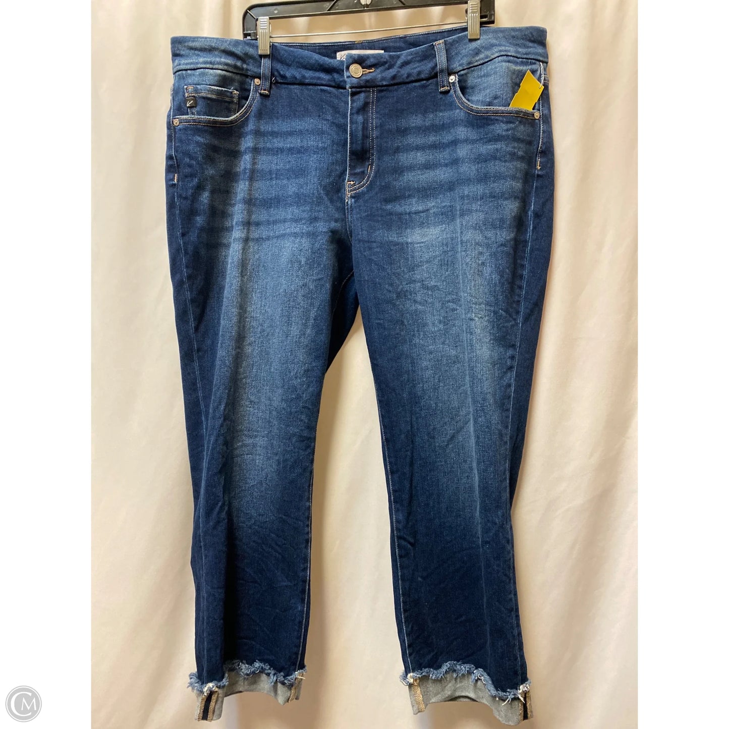 Jeans Cropped By Kancan In Blue Denim, Size: 20