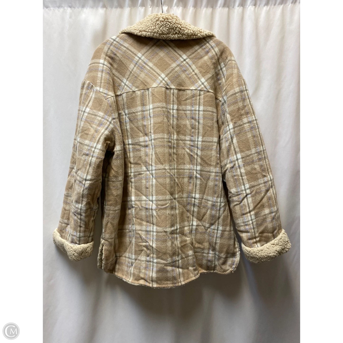 Coat Faux Fur & Sherpa By Sweet Rain In Tan, Size: L