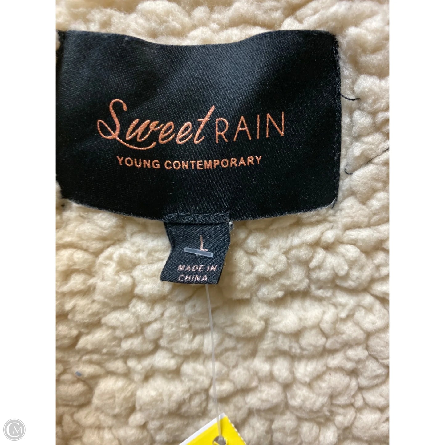 Coat Faux Fur & Sherpa By Sweet Rain In Tan, Size: L