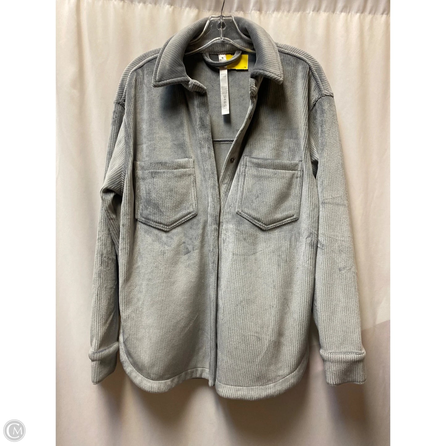 Jacket Shirt By Apana In Grey, Size: S