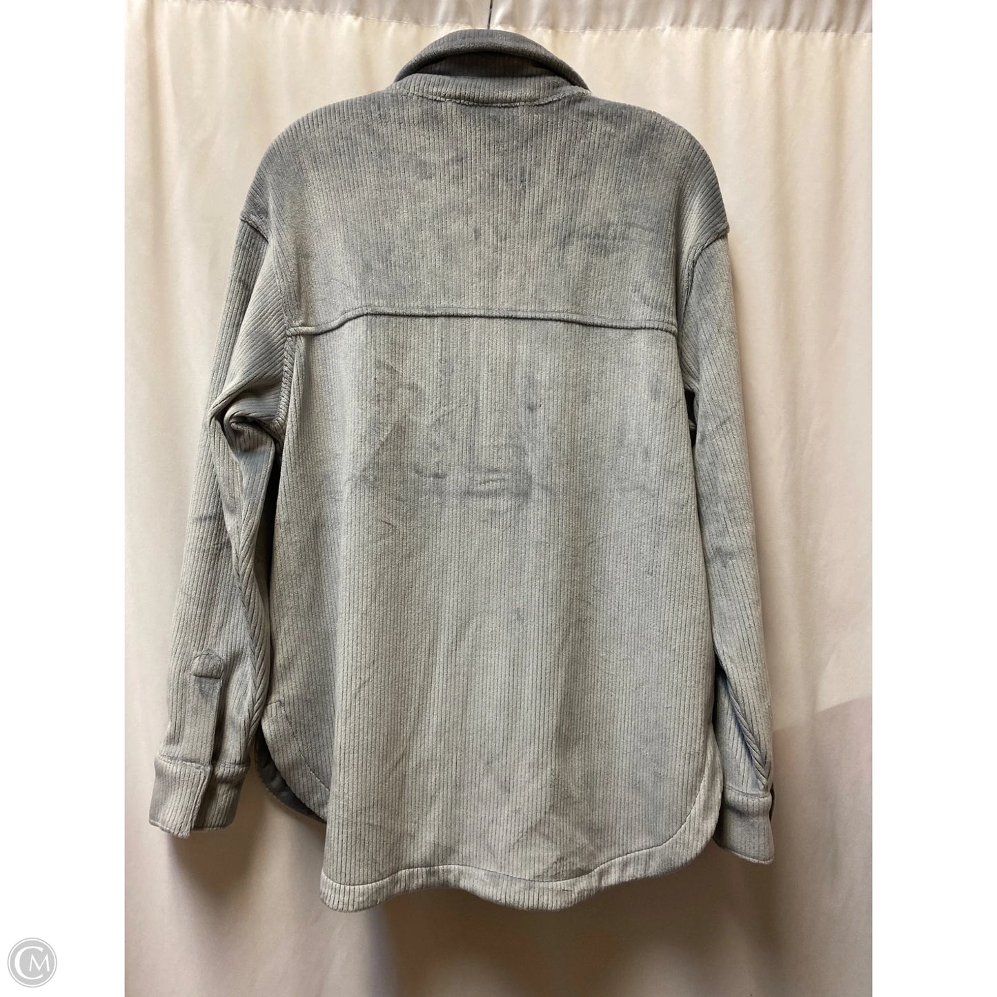 Jacket Shirt By Apana In Grey, Size: S
