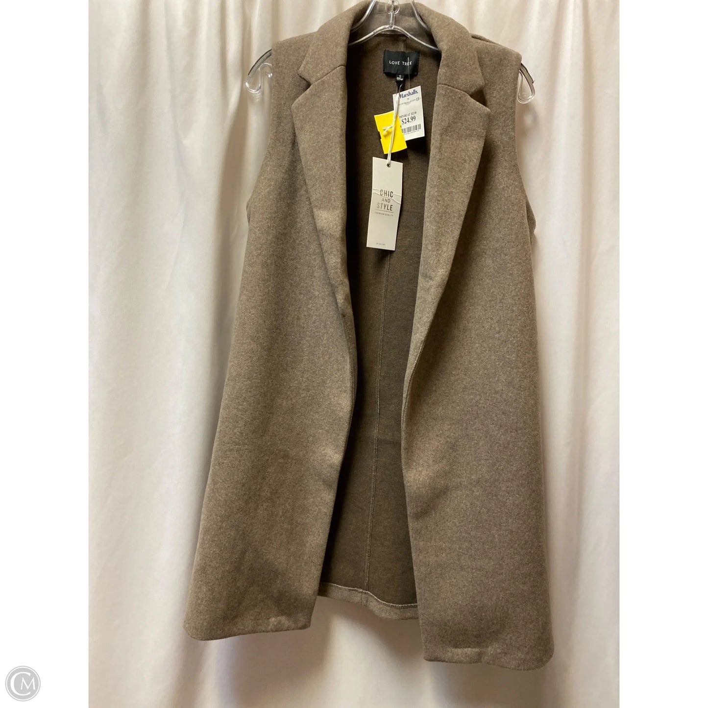 Cardigan By Love Tree In Taupe, Size: S