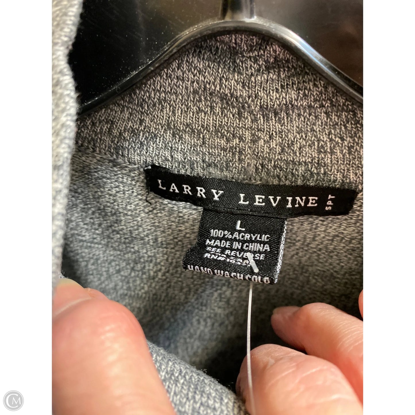 Top Long Sleeve By Larry Levine In Grey, Size: L