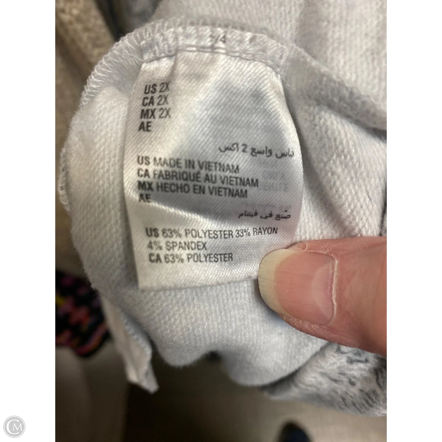 Sweatshirt Crewneck By Ideology In Grey & White, Size: 2x