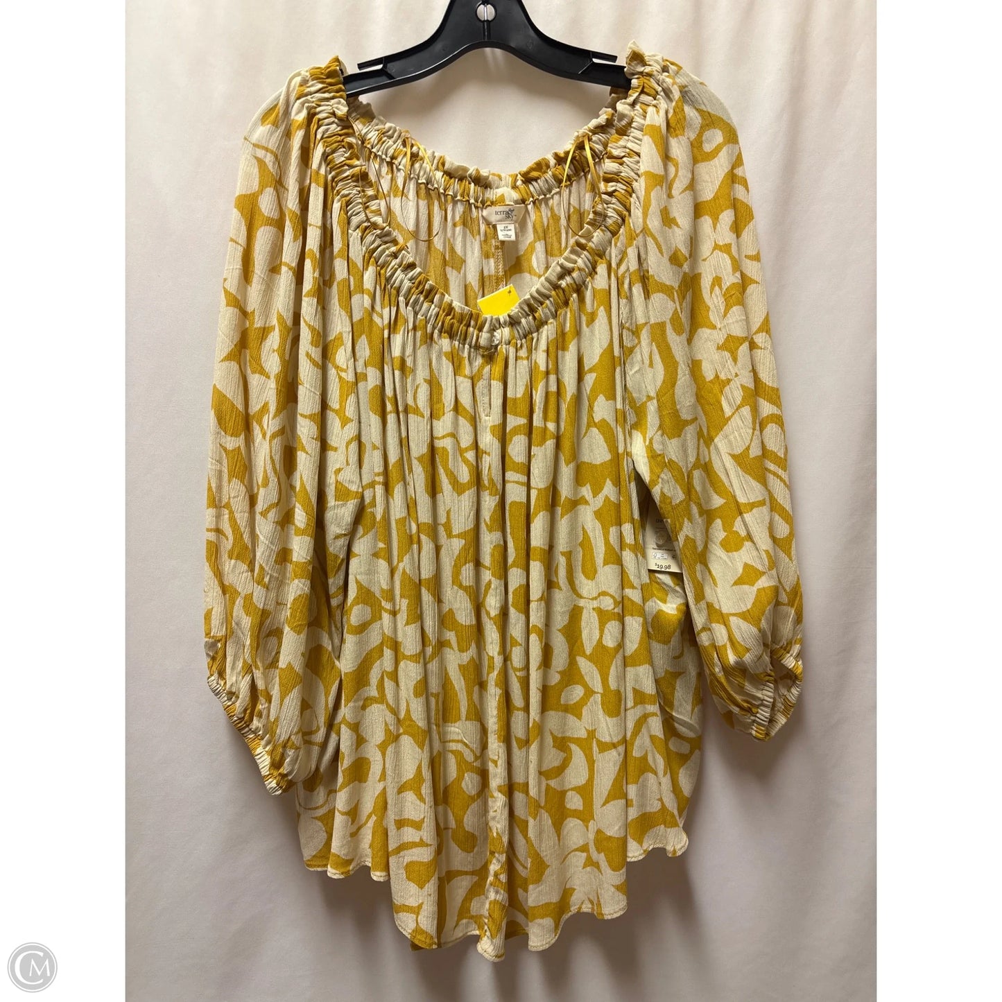 Top Long Sleeve By Terra & Sky In Cream, Size: 2x