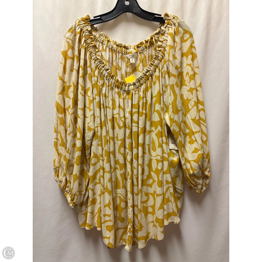 Top Long Sleeve By Terra & Sky In Cream, Size: 2x