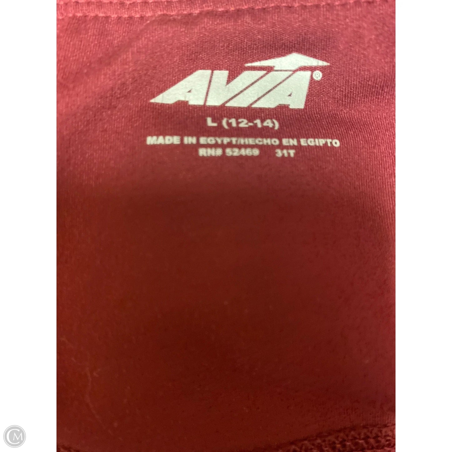 Athletic Leggings By Avia In Maroon, Size: L