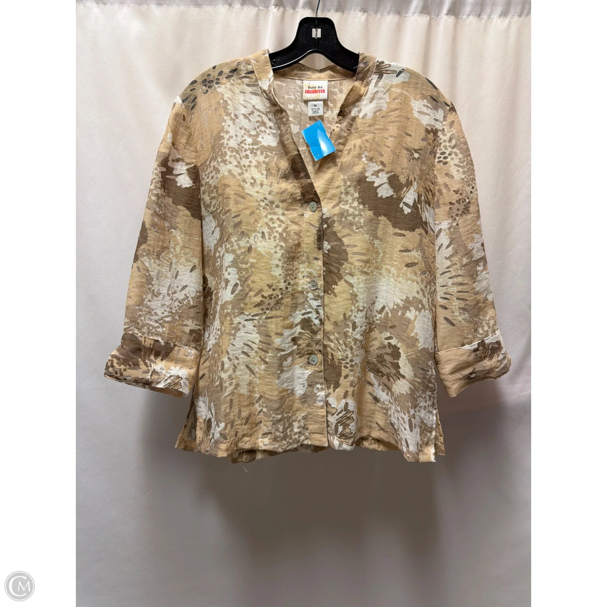 Top 3/4 Sleeve By Ruby Rd In Beige, Size: M