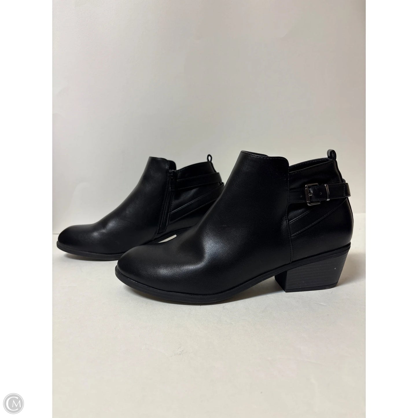 Boots Ankle Heels By Clothes Mentor In Black, Size: 10