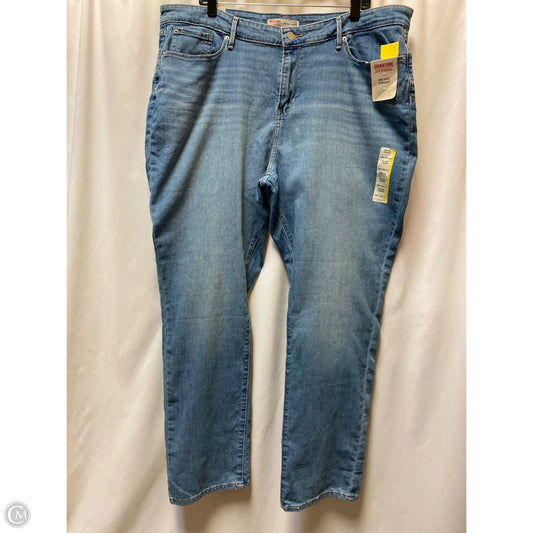 Jeans Straight By Levis In Blue Denim, Size: 22