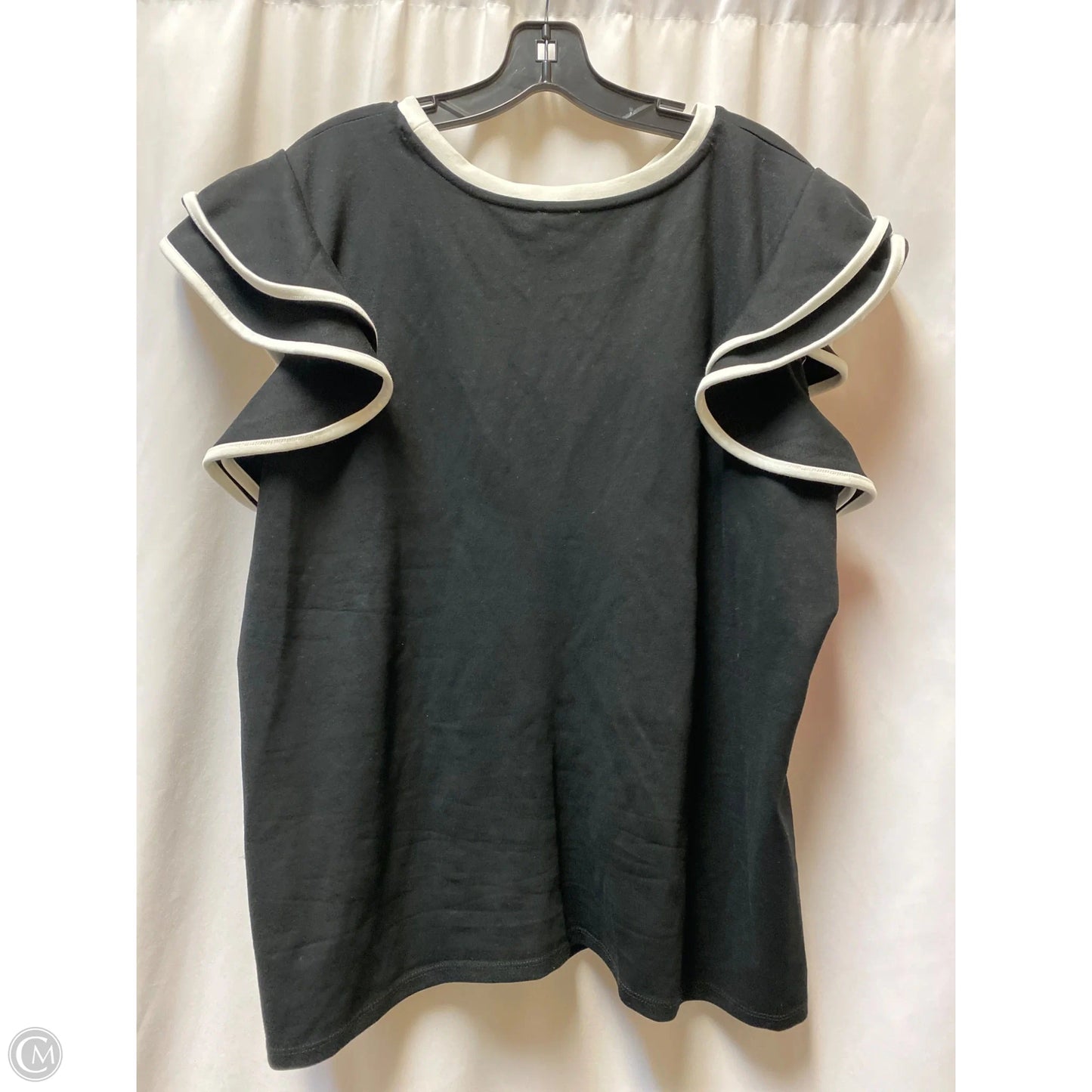 Top Short Sleeve By Anne Klein In Black, Size: 2x