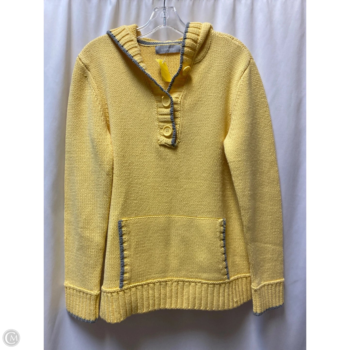 Sweater By Liz Claiborne In Yellow, Size: L