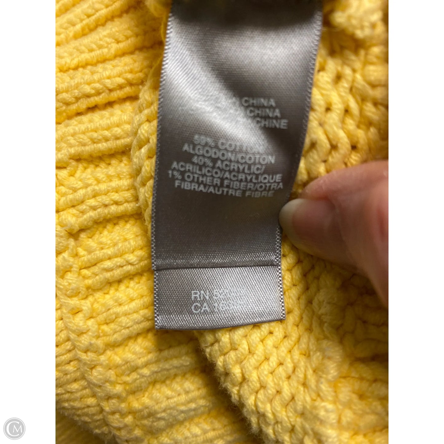 Sweater By Liz Claiborne In Yellow, Size: L