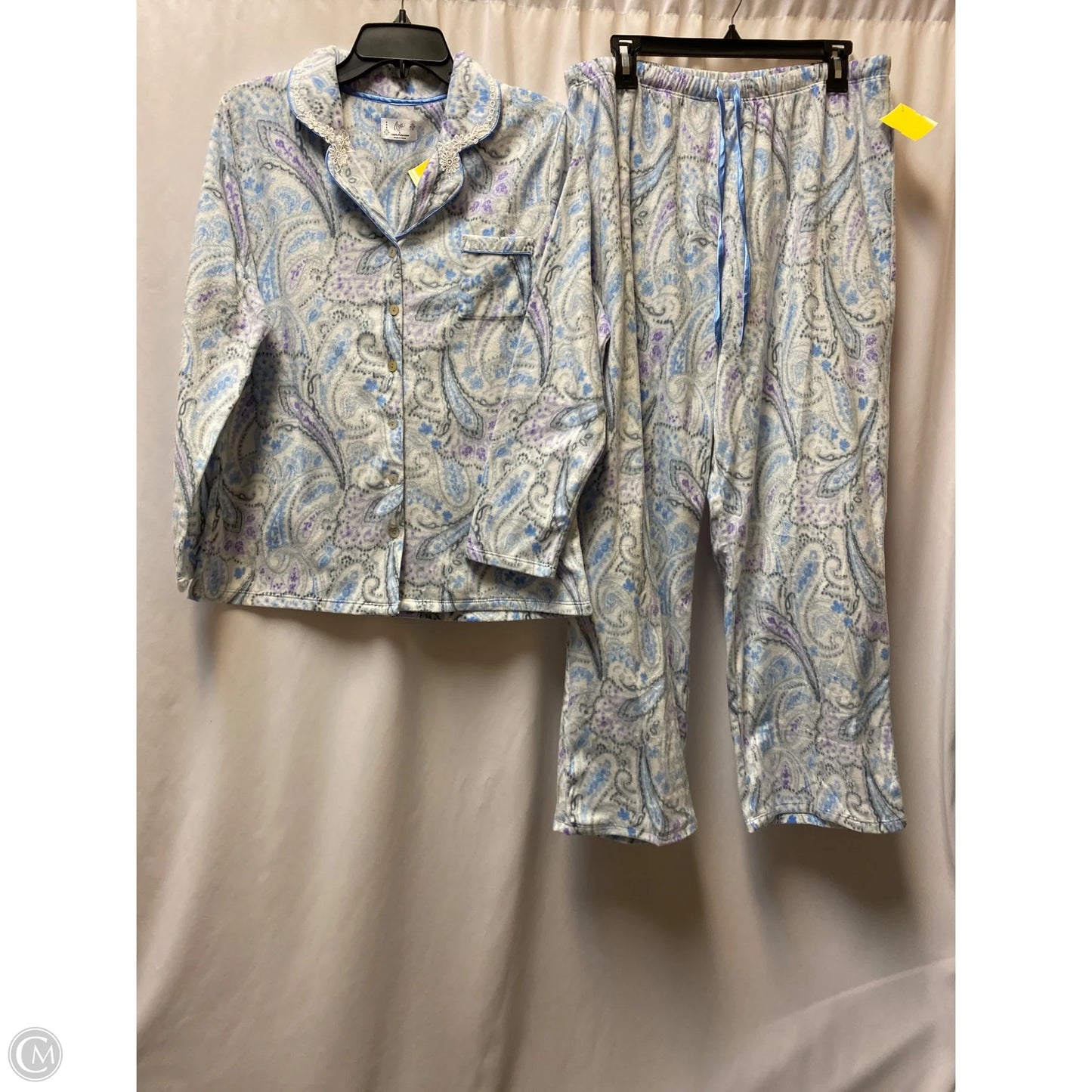Pajamas 2pc By Aria In Blue, Size: L