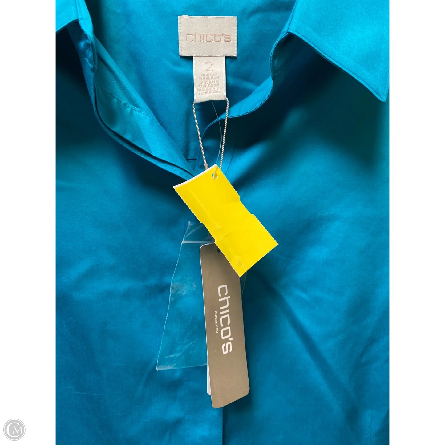 Top Long Sleeve By Chicos In Teal, Size: L