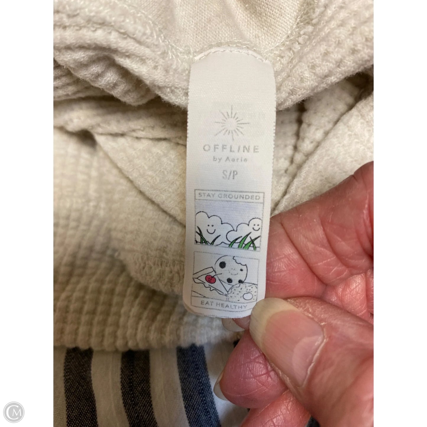 Top Long Sleeve By Aerie In Cream, Size: S