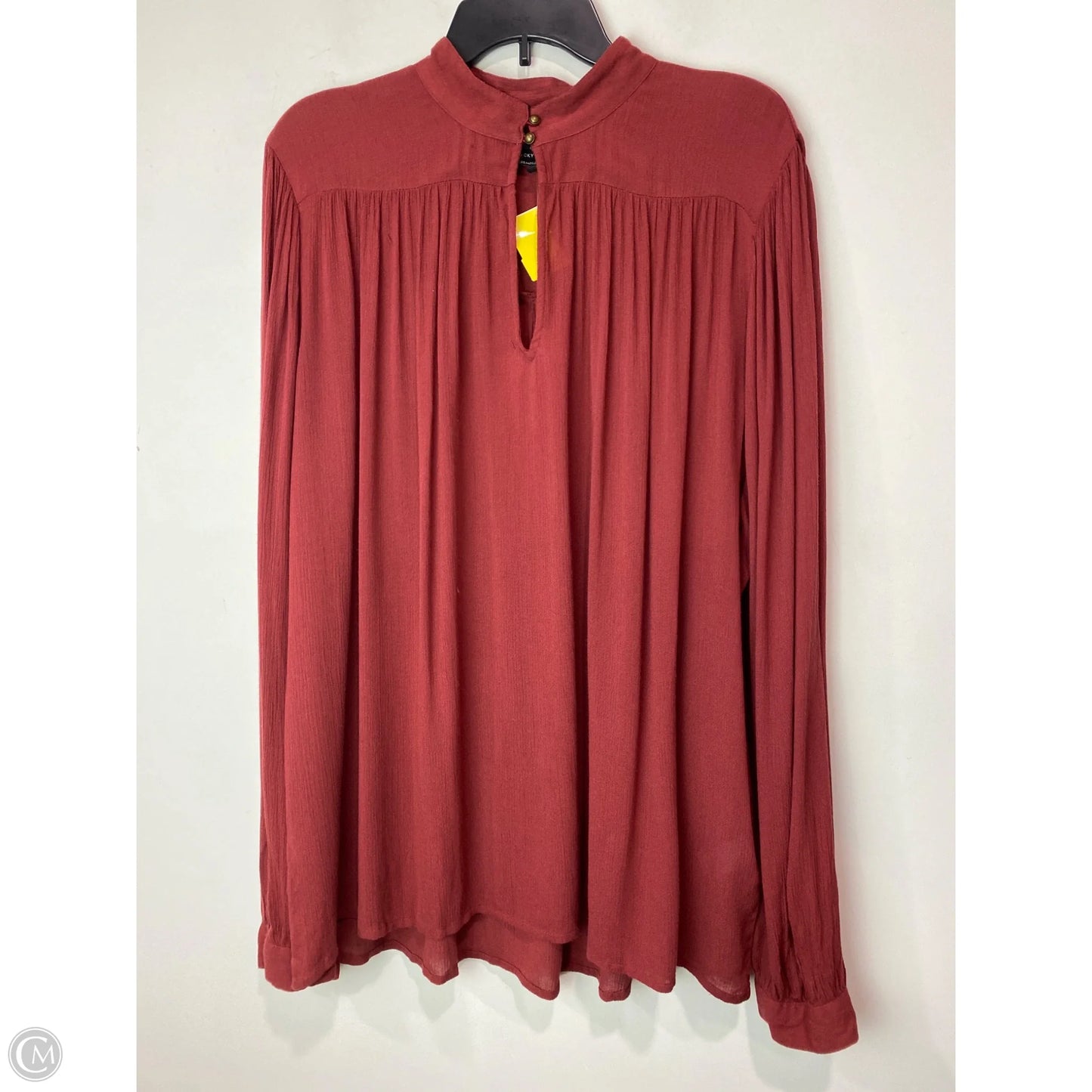 Top Long Sleeve By Lucky Brand In Maroon, Size: Xxl