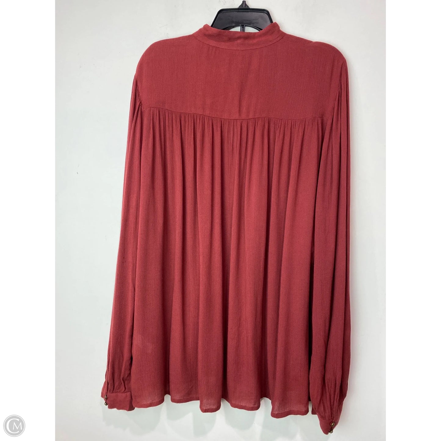 Top Long Sleeve By Lucky Brand In Maroon, Size: Xxl