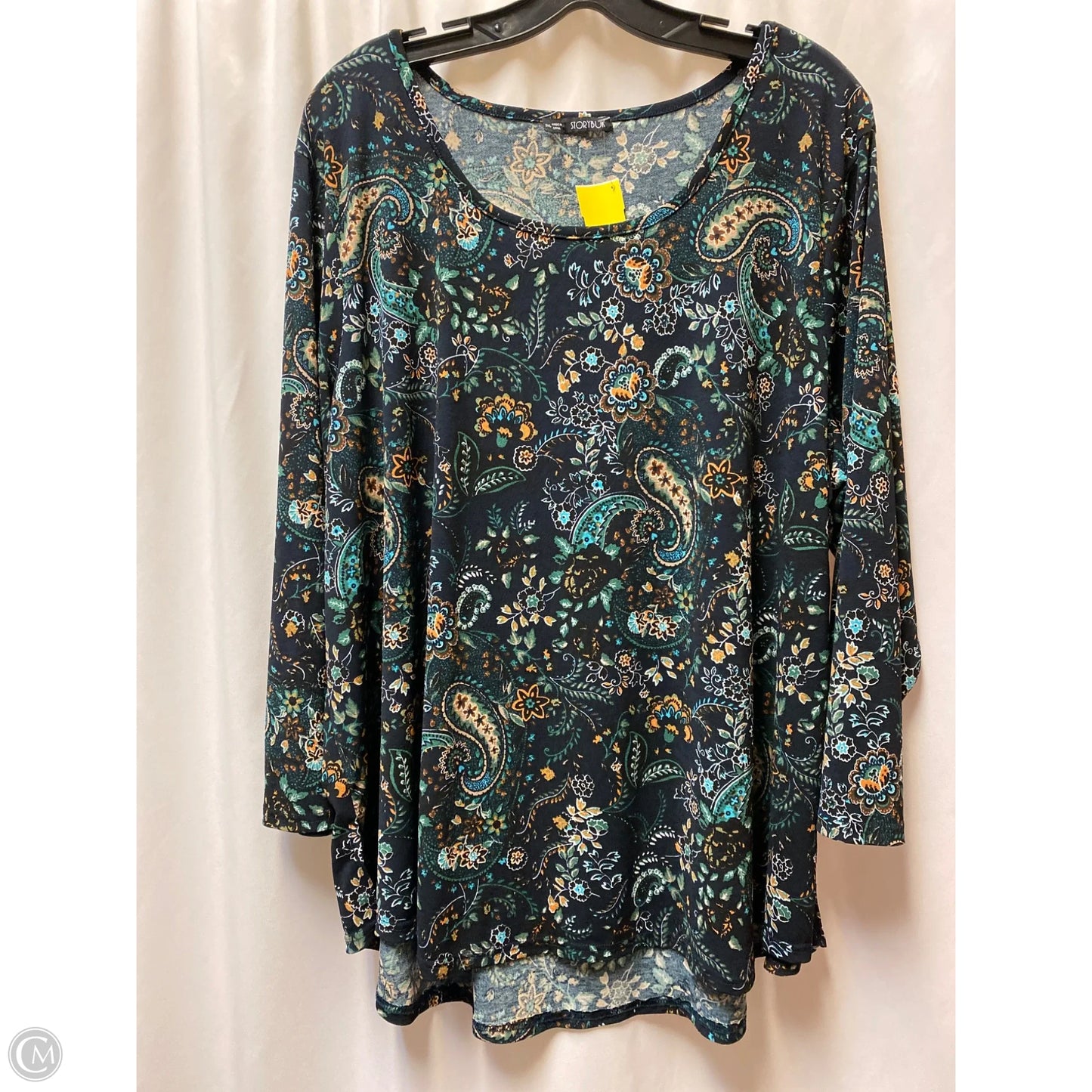 Top Long Sleeve By Clothes Mentor In Navy, Size: 3x