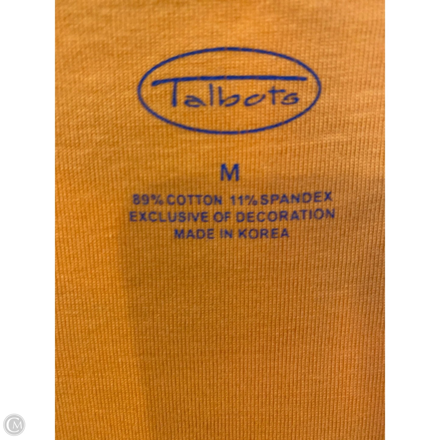 Top 3/4 Sleeve By Talbots In Orange, Size: M