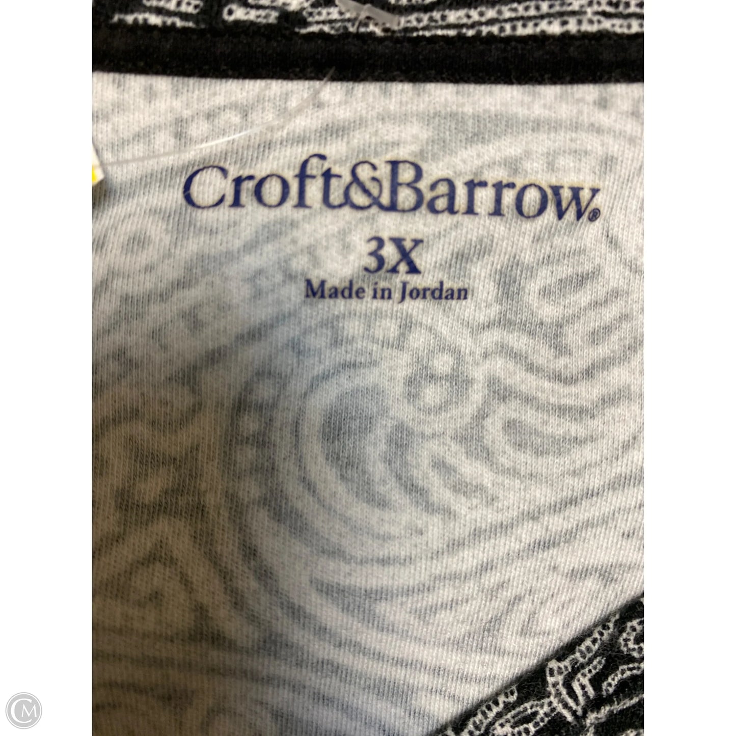 Top Sleeveless By Croft And Barrow In Black & White, Size: 3x