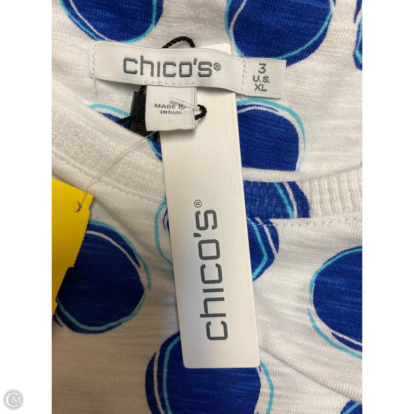 Top Short Sleeve By Chicos In White, Size: Xl