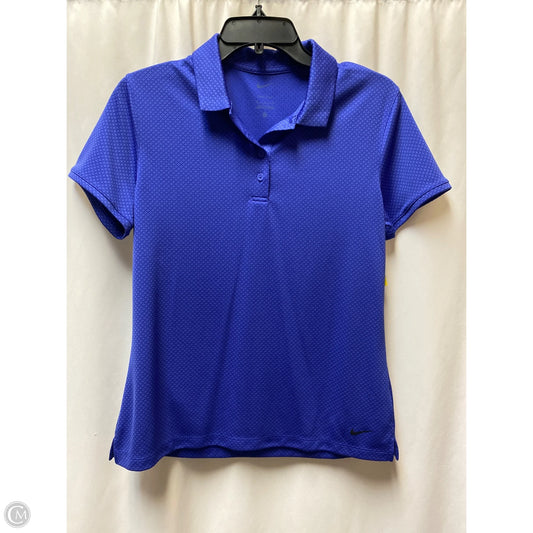 Athletic Top Short Sleeve By Nike In Purple, Size: M