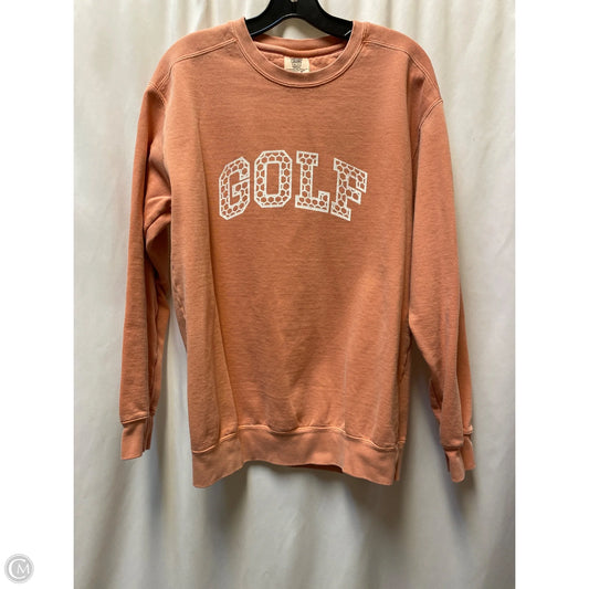Sweatshirt Crewneck By Comfort Colors In Peach, Size: M