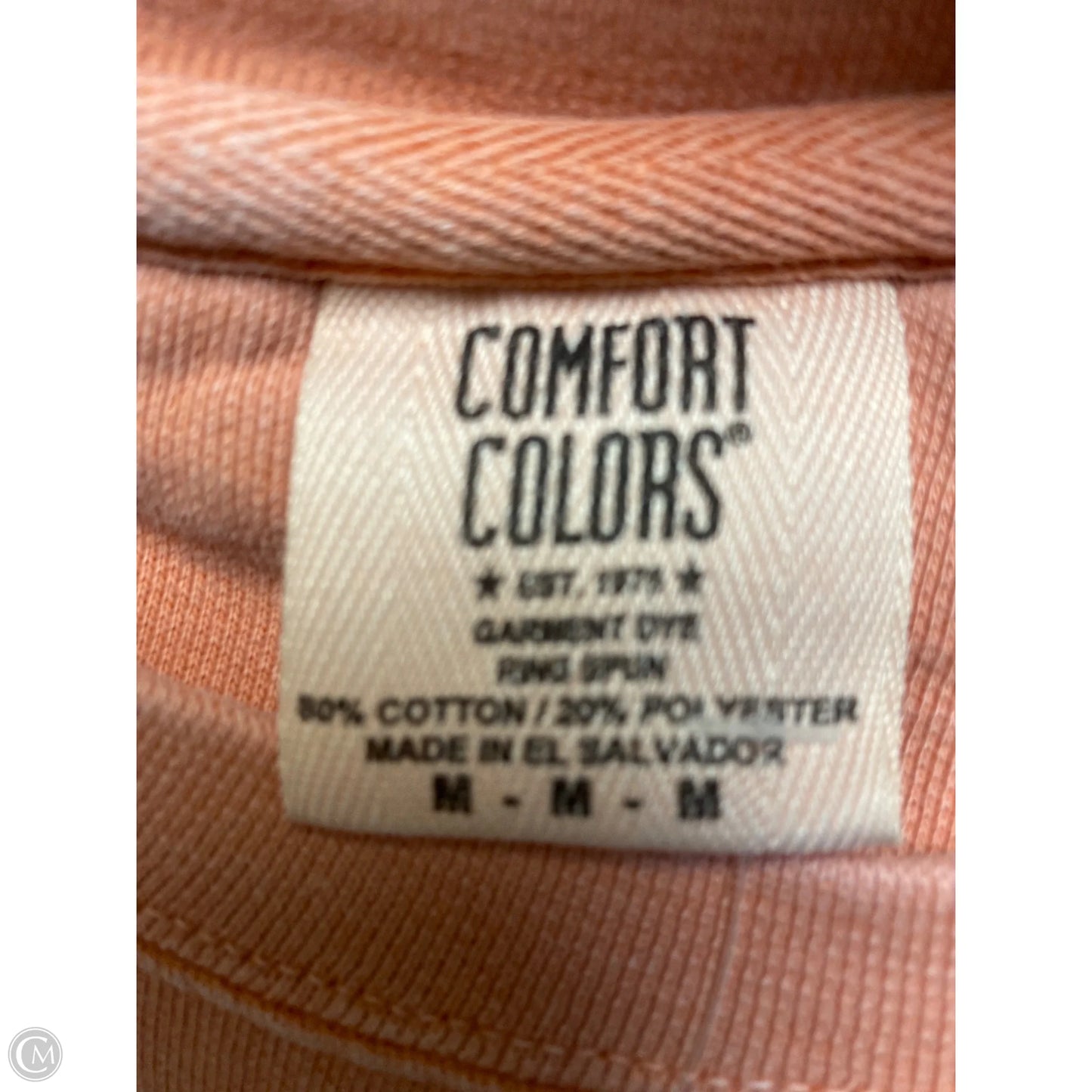 Sweatshirt Crewneck By Comfort Colors In Peach, Size: M