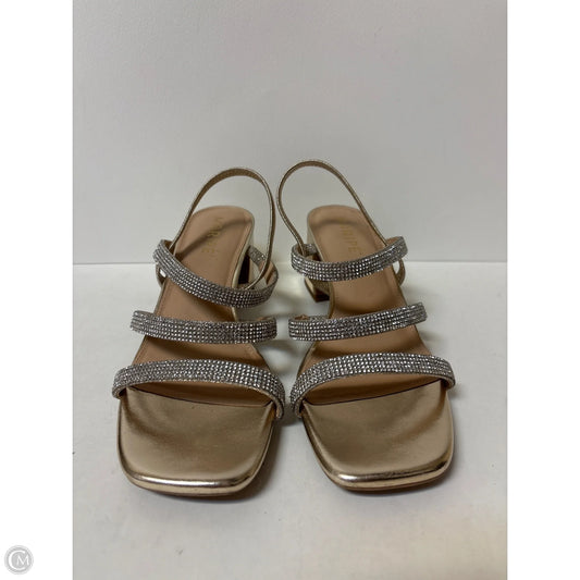 Shoes Heels Block By Maripe In Silver, Size: 10