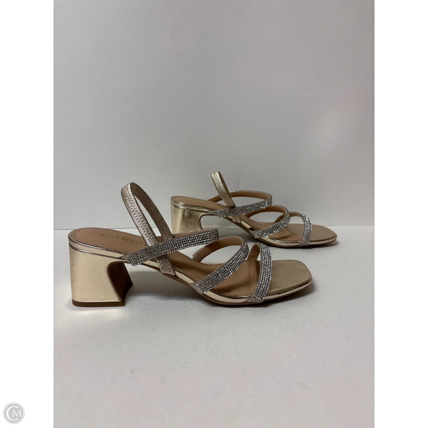 Shoes Heels Block By Maripe In Silver, Size: 10