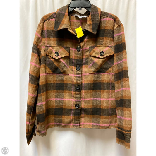 Jacket Shirt By Bb Dakota In Brown, Size: Xxl