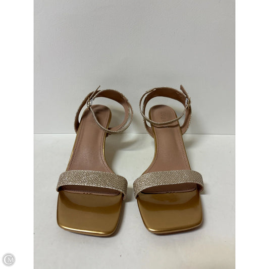 Shoes Heels Kitten By Clothes Mentor In Gold, Size: 11.5