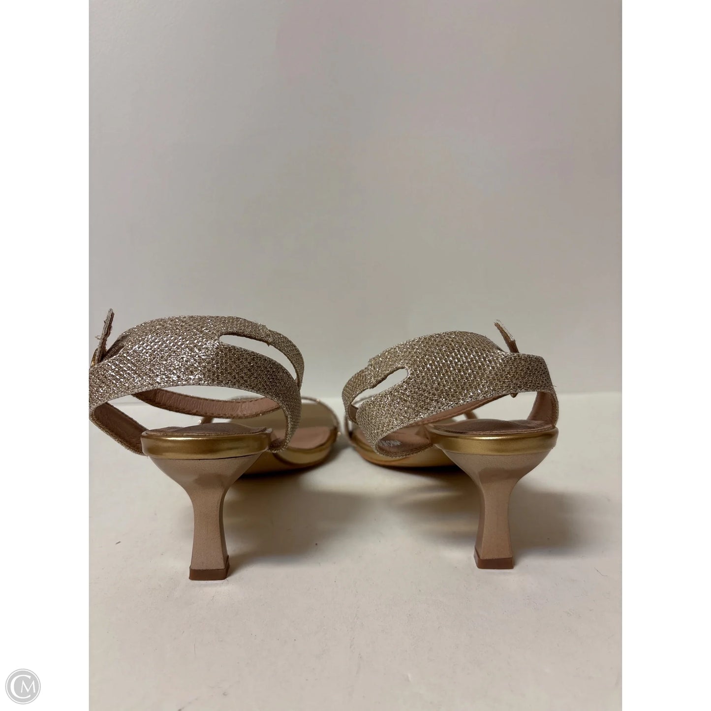 Shoes Heels Kitten By Clothes Mentor In Gold, Size: 11.5