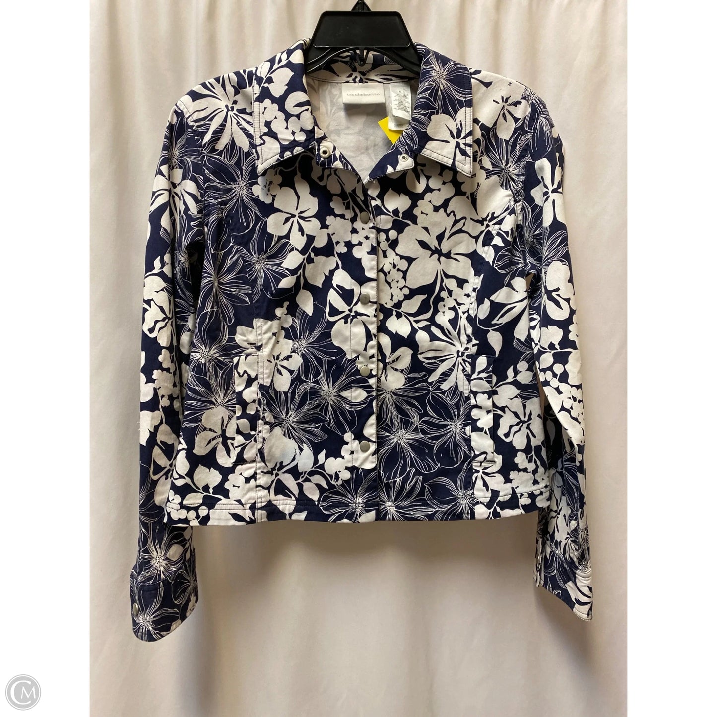 Jacket Denim By Liz Claiborne In Navy, Size: M