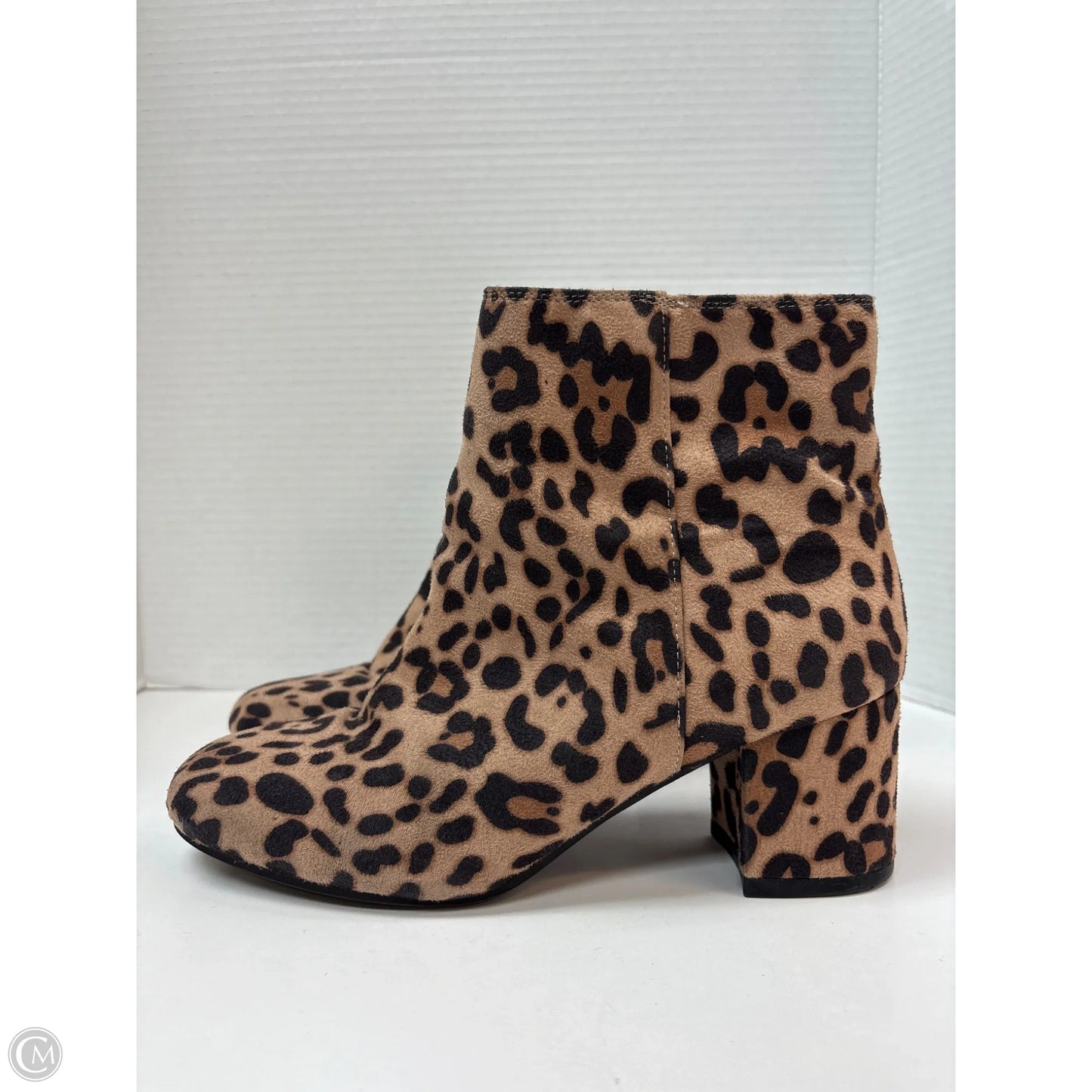 Boots Ankle Heels By Time And Tru In Animal Print, Size: 9