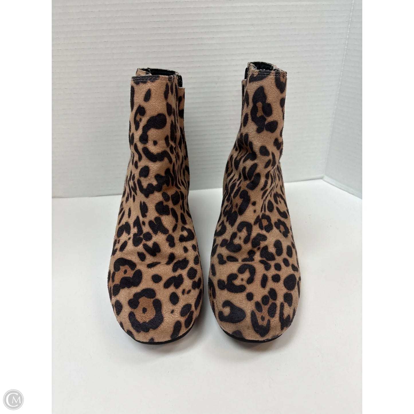 Boots Ankle Heels By Time And Tru In Animal Print, Size: 9