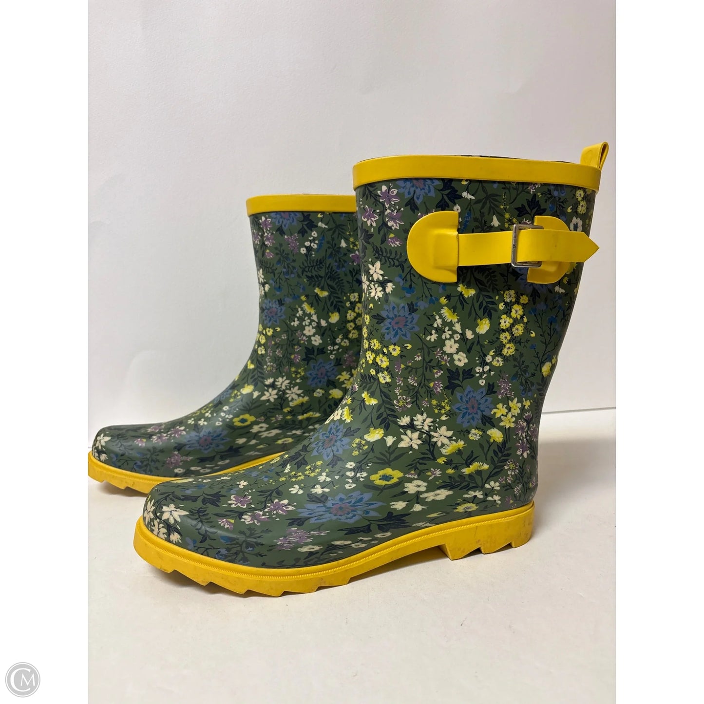 Boots Rain By Clothes Mentor In Green, Size: 9