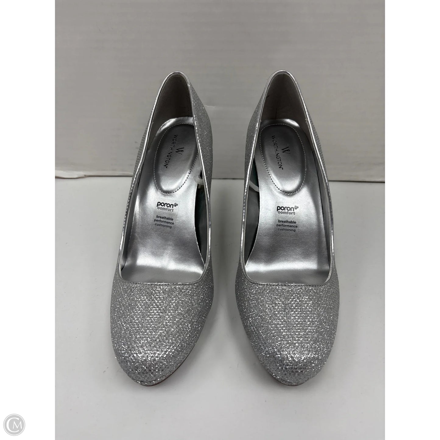 Shoes Heels Stiletto By Worthington In Silver, Size: 8.5