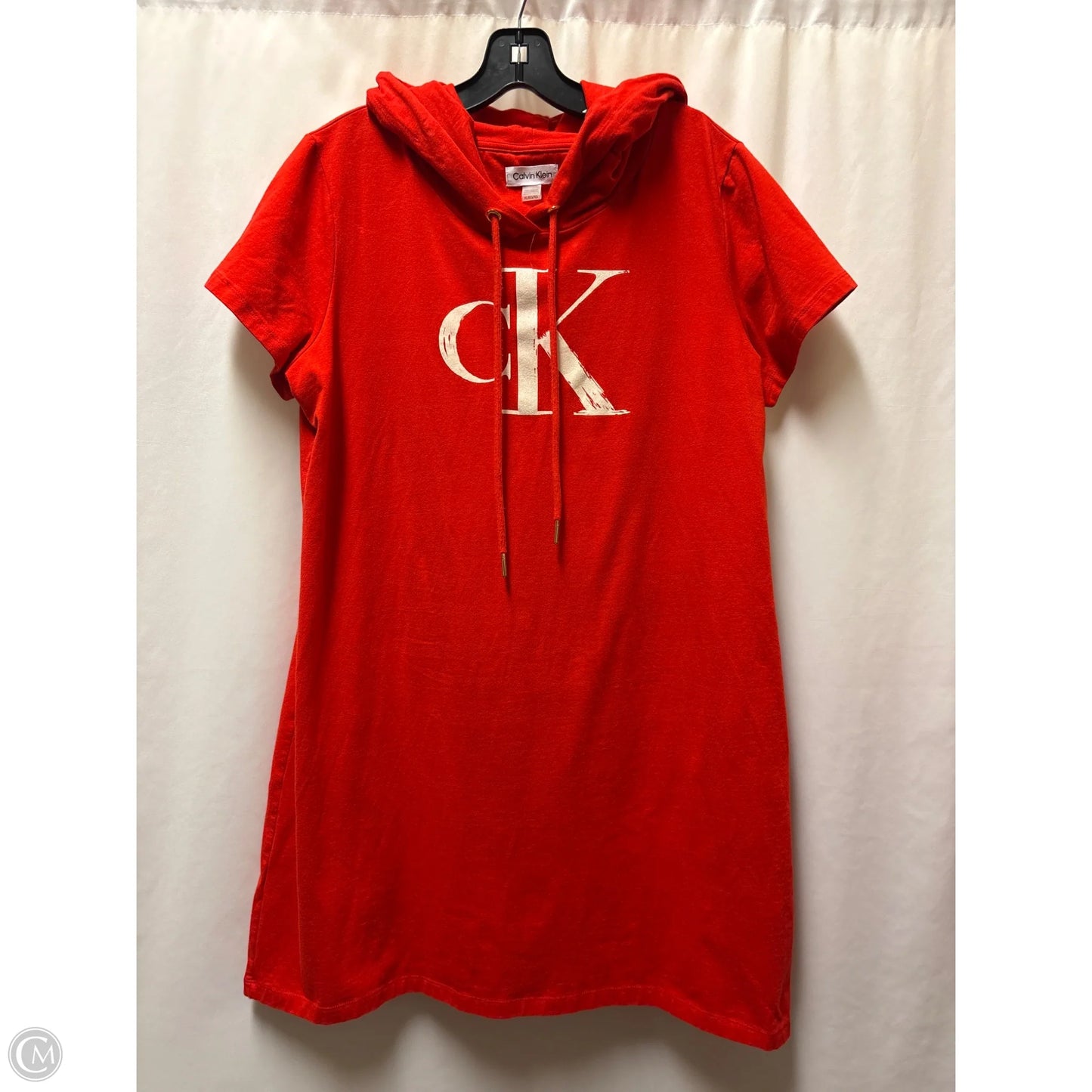 Dress Casual Midi By Calvin Klein In Red, Size: Xl